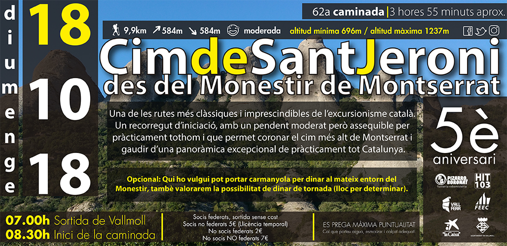 62a Caminada – Sant Jeroni des del Monestir de Montserrat -18.11.18